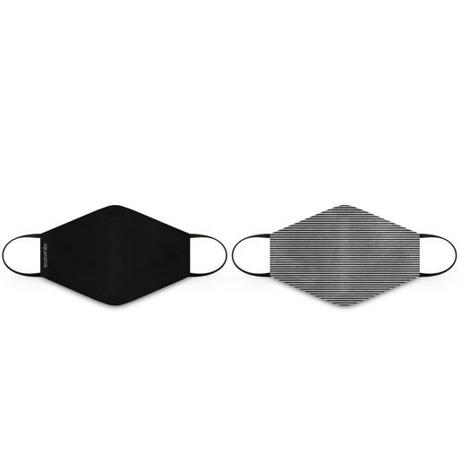 pack mascarilla tela adultos Negra Lisa Negra Rayas