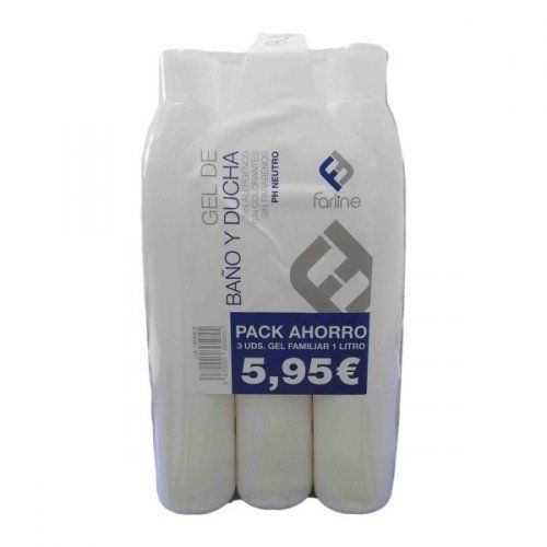 pack gel de bano farline 3x1000ml