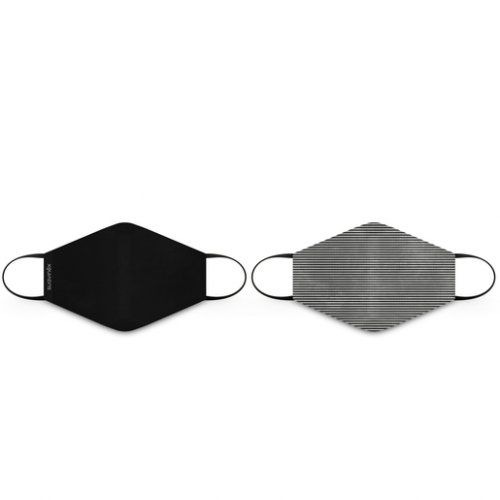 pack mascarilla tela adultos Negra Lisa Negra Rayas