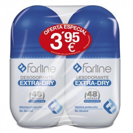 farline desodorante extra dry duplo 2x50ml